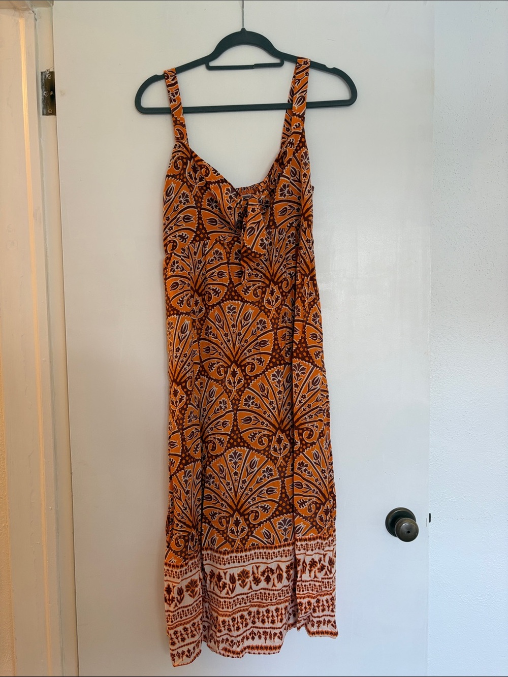 Target Orange Printed Maxi Dress with Brown Accents